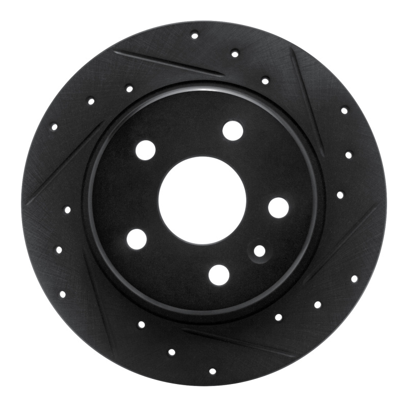 Chevrolet Cruze Brake Rotor (1) - Rear Right - R1 Concepts - Drilled & Slotted - Black - `16-`23